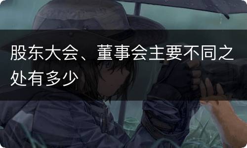 股东大会、董事会主要不同之处有多少