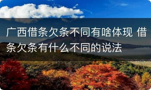广西借条欠条不同有啥体现 借条欠条有什么不同的说法