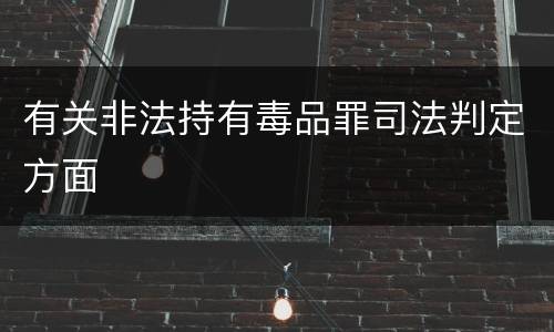 有关非法持有毒品罪司法判定方面