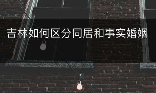 吉林如何区分同居和事实婚姻