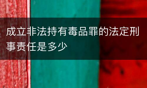 成立非法持有毒品罪的法定刑事责任是多少