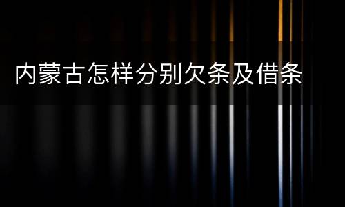 内蒙古怎样分别欠条及借条