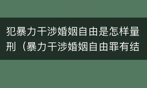 犯暴力干涉婚姻自由是怎样量刑（暴力干涉婚姻自由罪有结果加重犯吗）