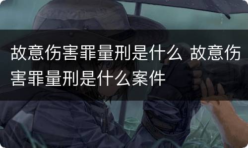故意伤害罪量刑是什么 故意伤害罪量刑是什么案件