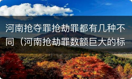 河南抢夺罪抢劫罪都有几种不同（河南抢劫罪数额巨大的标准）