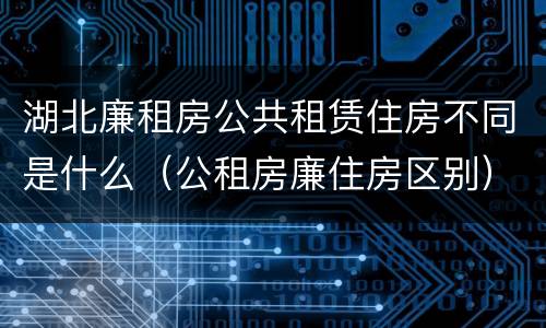 湖北廉租房公共租赁住房不同是什么（公租房廉住房区别）