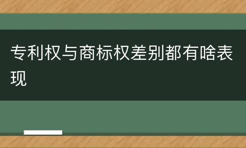 专利权与商标权差别都有啥表现