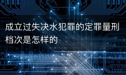 成立过失决水犯罪的定罪量刑档次是怎样的