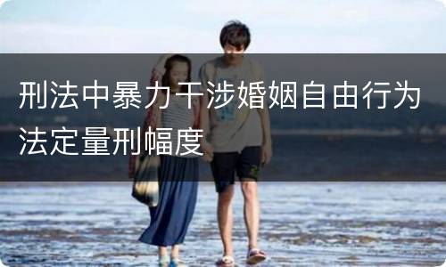 刑法中暴力干涉婚姻自由行为法定量刑幅度