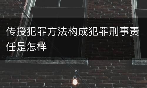 传授犯罪方法构成犯罪刑事责任是怎样