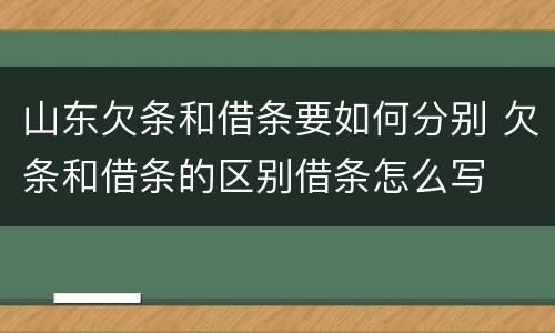 山东欠条和借条要如何分别 欠条和借条的区别借条怎么写