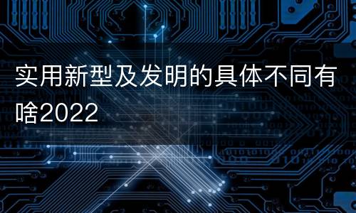 实用新型及发明的具体不同有啥2022