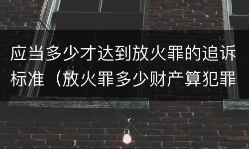 应当多少才达到放火罪的追诉标准（放火罪多少财产算犯罪）