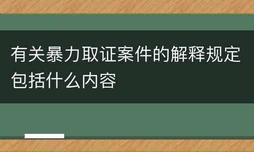 有关暴力取证案件的解释规定包括什么内容