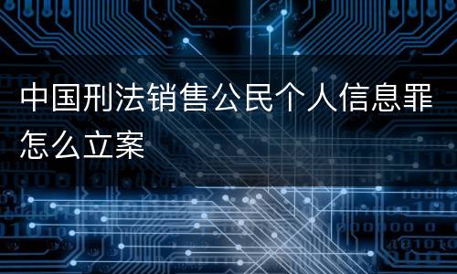 中国刑法销售公民个人信息罪怎么立案