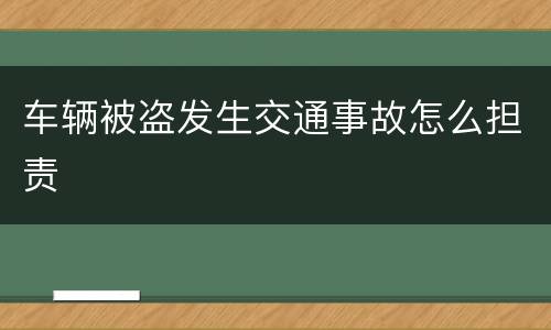 车辆被盗发生交通事故怎么担责