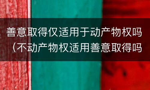 善意取得仅适用于动产物权吗（不动产物权适用善意取得吗）