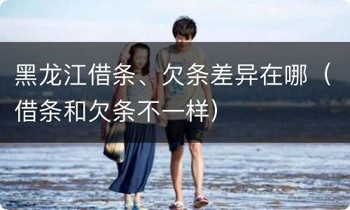 黑龙江借条、欠条差异在哪（借条和欠条不一样）
