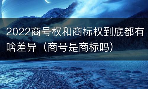2022商号权和商标权到底都有啥差异（商号是商标吗）
