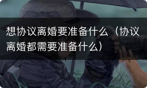 想协议离婚要准备什么（协议离婚都需要准备什么）