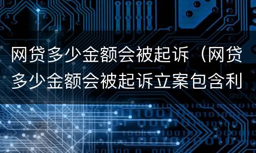 网贷多少金额会被起诉（网贷多少金额会被起诉立案包含利息么）