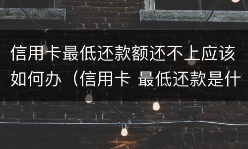 信用卡最低还款额还不上应该如何办（信用卡 最低还款是什么意思）