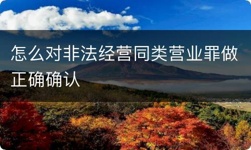 怎么对非法经营同类营业罪做正确确认