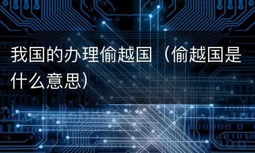 我国的办理偷越国（偷越国是什么意思）