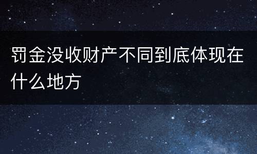 罚金没收财产不同到底体现在什么地方