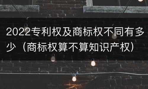 2022专利权及商标权不同有多少（商标权算不算知识产权）