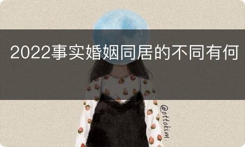 2022事实婚姻同居的不同有何