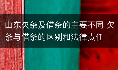 山东欠条及借条的主要不同 欠条与借条的区别和法律责任