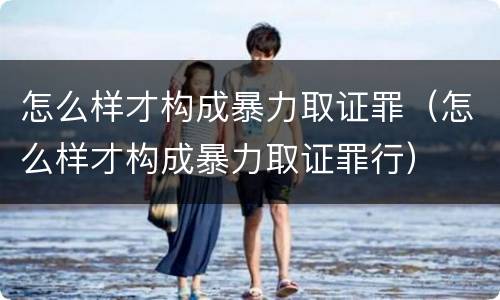 怎么样才构成暴力取证罪（怎么样才构成暴力取证罪行）