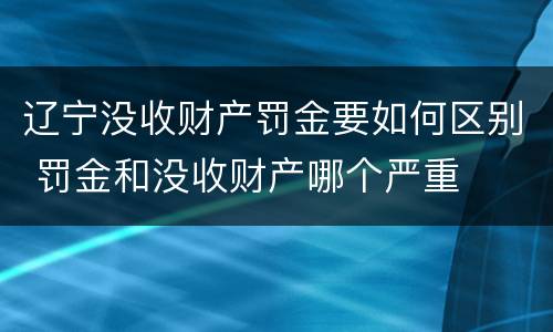 辽宁没收财产罚金要如何区别 罚金和没收财产哪个严重
