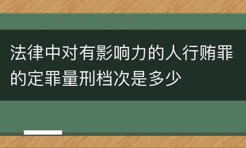 法律中对有影响力的人行贿罪的定罪量刑档次是多少