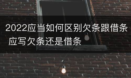 2022应当如何区别欠条跟借条 应写欠条还是借条