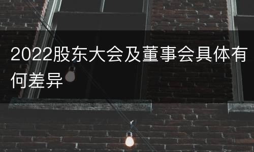 2022股东大会及董事会具体有何差异