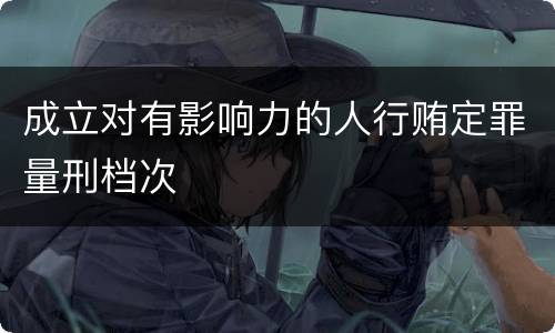 成立对有影响力的人行贿定罪量刑档次