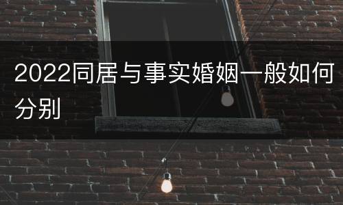 2022同居与事实婚姻一般如何分别