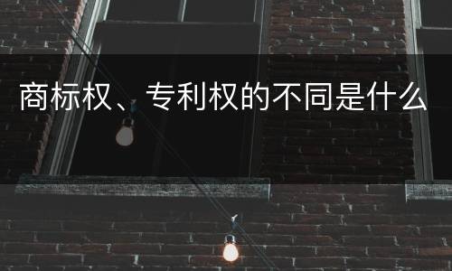 商标权、专利权的不同是什么