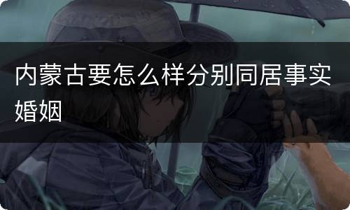 内蒙古要怎么样分别同居事实婚姻