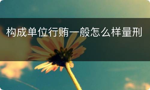 构成单位行贿一般怎么样量刑