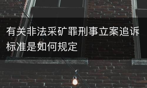 有关非法采矿罪刑事立案追诉标准是如何规定