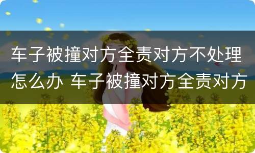 车子被撞对方全责对方不处理怎么办 车子被撞对方全责对方不处理怎么办呀