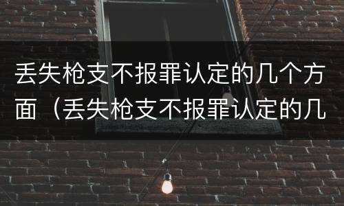 丢失枪支不报罪认定的几个方面（丢失枪支不报罪认定的几个方面内容）