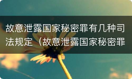 故意泄露国家秘密罪有几种司法规定（故意泄露国家秘密罪有几种司法规定）