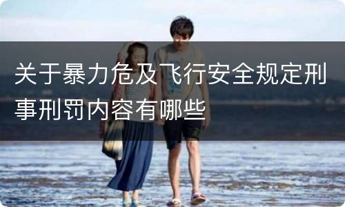 关于暴力危及飞行安全规定刑事刑罚内容有哪些