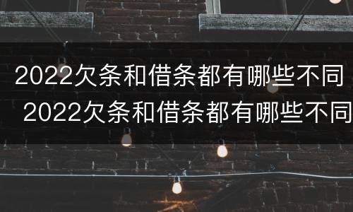 2022欠条和借条都有哪些不同 2022欠条和借条都有哪些不同呢