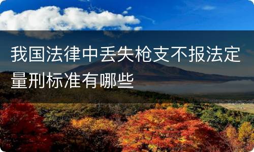 我国法律中丢失枪支不报法定量刑标准有哪些