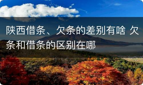 陕西借条、欠条的差别有啥 欠条和借条的区别在哪